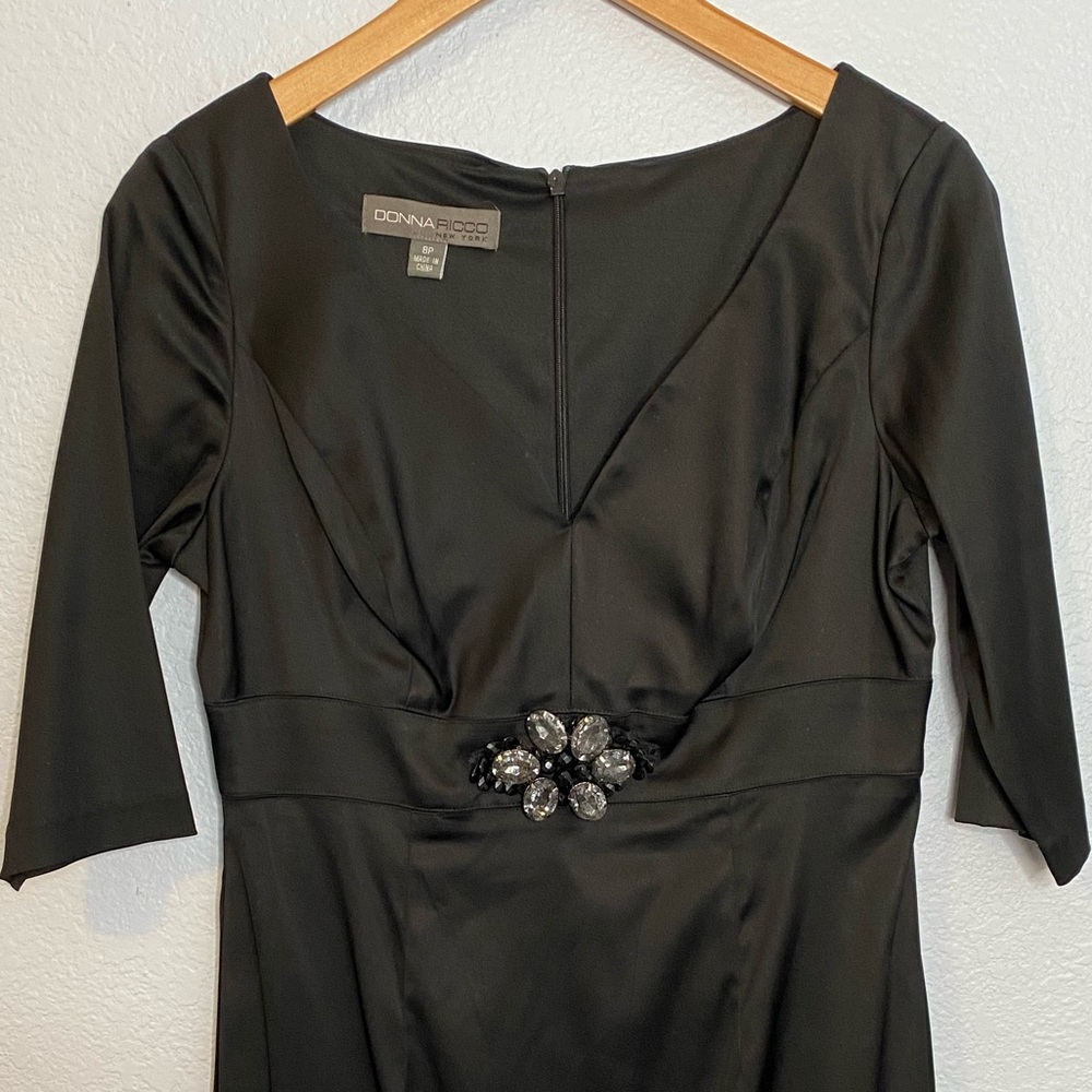 Donna Ricco black cocktail dress size 8P